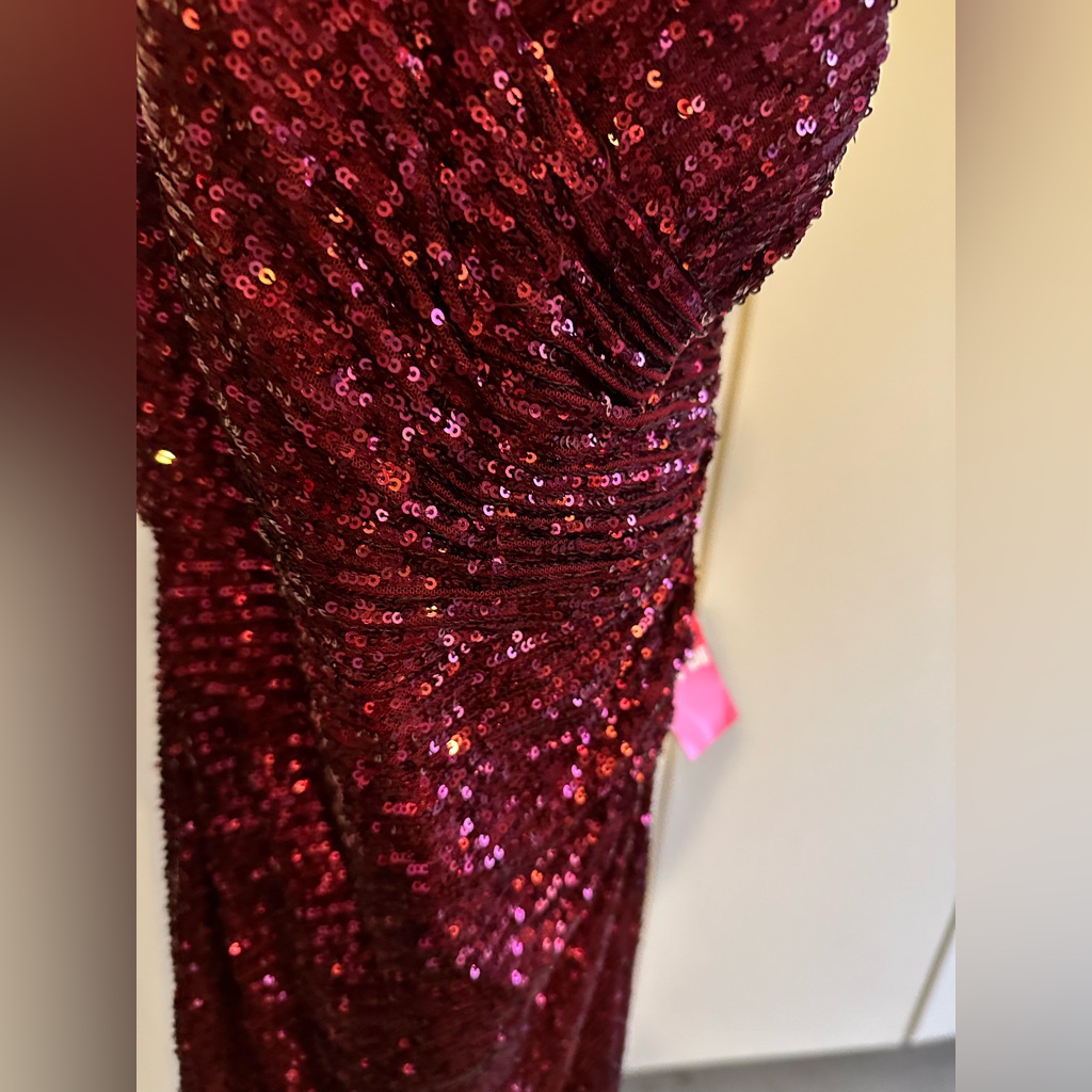 Burgundy Sequin Long Dress